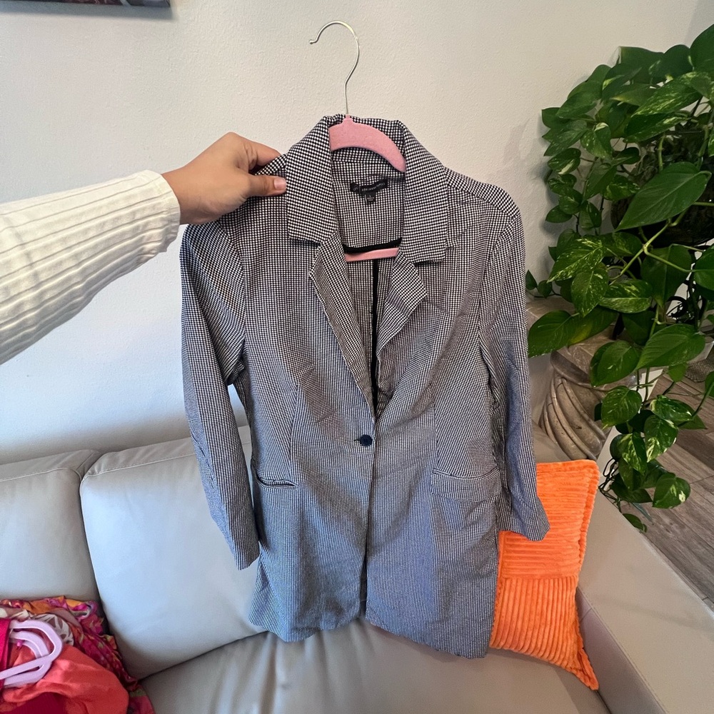Adrianna Papell Black and White Blazer Classic Suit Jacket